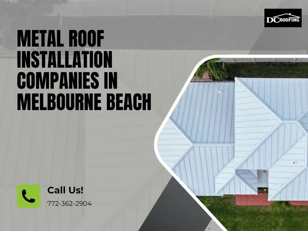 Top-down view of a modern metal roof on a Melbourne Beach home, designed for hurricane resistance
