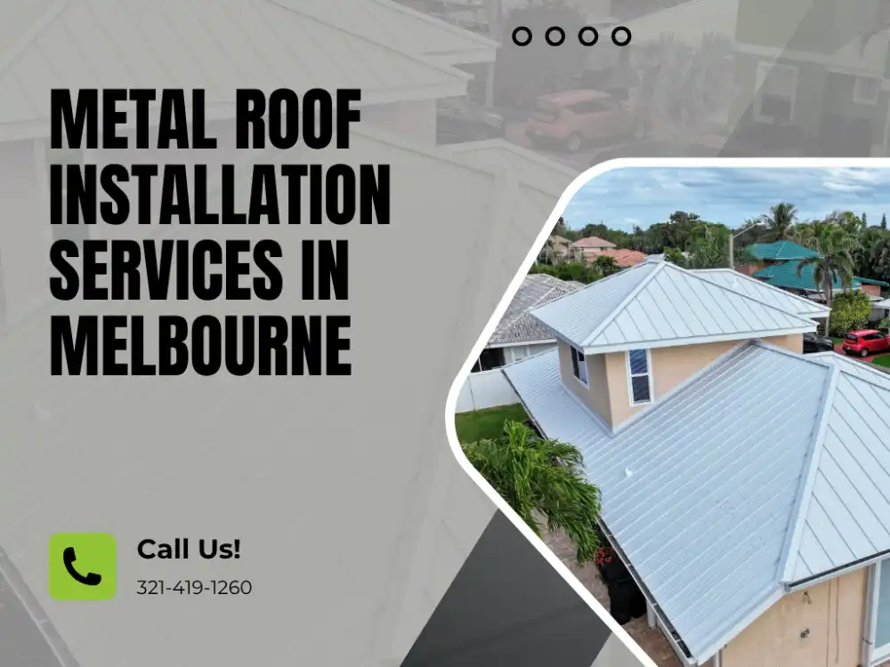 Florida home’s metal roof shown with nearby greenery and coastal climate